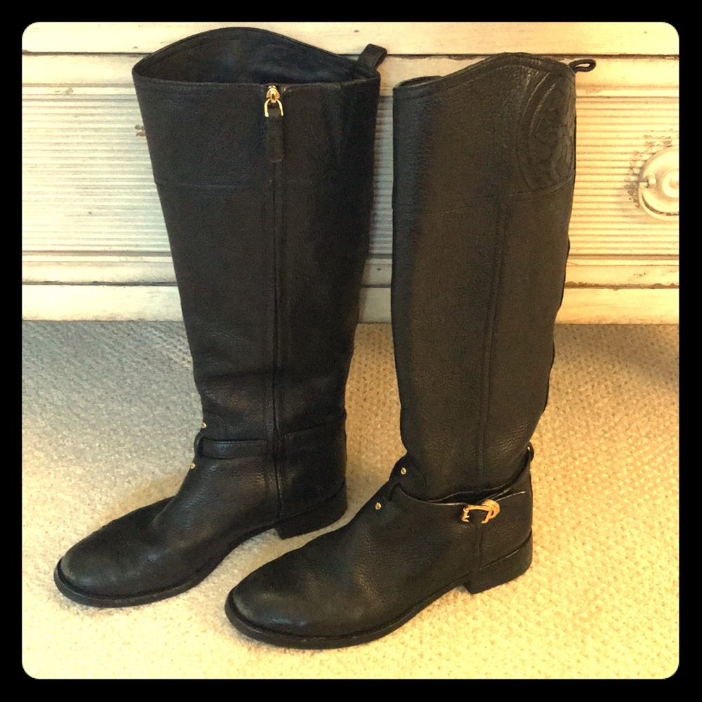 Tory Burch Marlene black riding boots